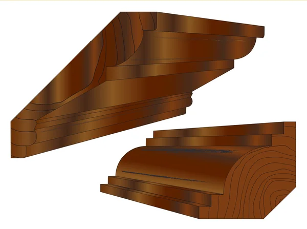Z tvrdého dřeva mořený římsou — Stockový vektor