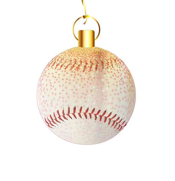 Weihnachtsdekoration Baseball — Stockvektor