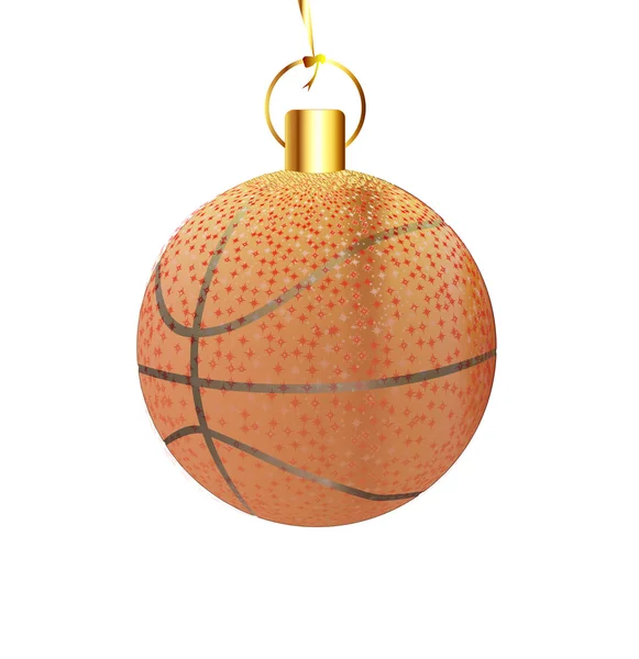 クリスマス装飾バスケット ボール — ストックベクタ