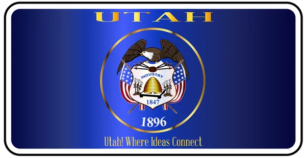 Drapeau de plaque d'immatriculation Utah — Image vectorielle