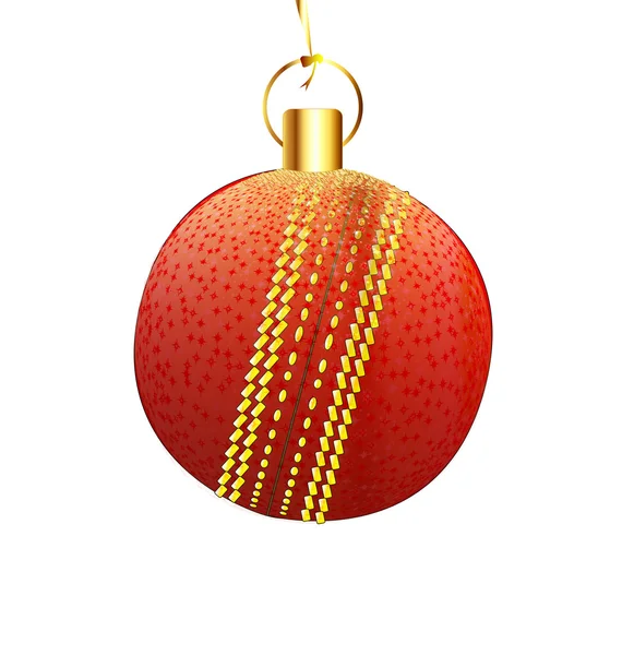 Weihnachtsdekoration Cricket Ball — Stockvektor