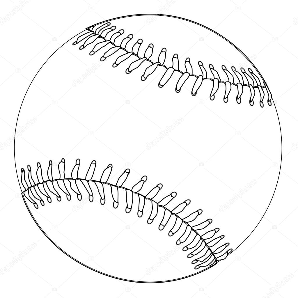 Download Baseball Black And White Sketch — Stock Vector ...