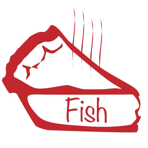 Torta di pesce calda — Vettoriale Stock
