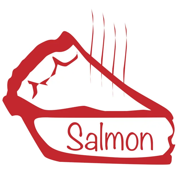 Torta di salmone calda — Vettoriale Stock