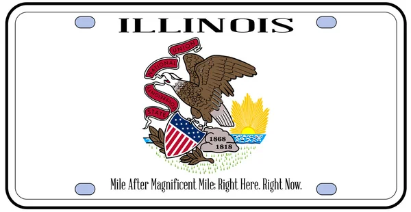 Illinois vlag License Plate — Stockvector