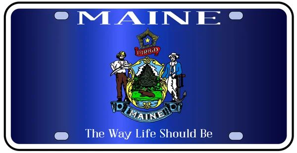 Maine Flag License Plate — Stock Vector