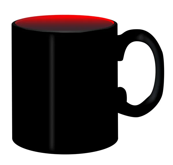 Taza de café negro llano — Vector de stock