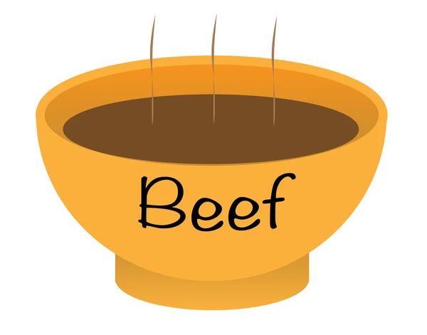 Sığır eti çorba kasesi — Stok Vektör