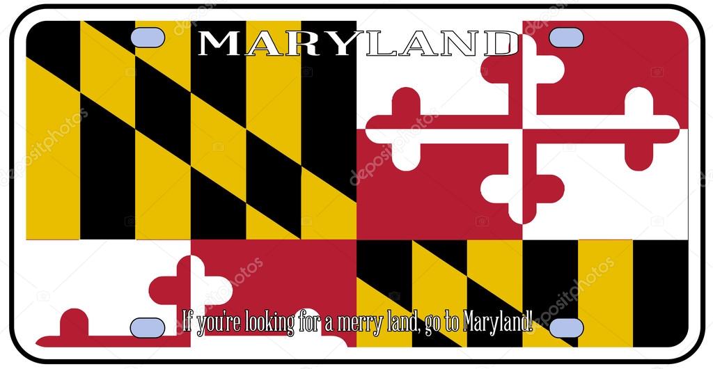 Maryland License Plate Flag