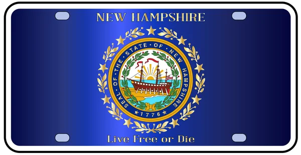 Drapeau de plaque d'immatriculation du New Hampshire — Image vectorielle