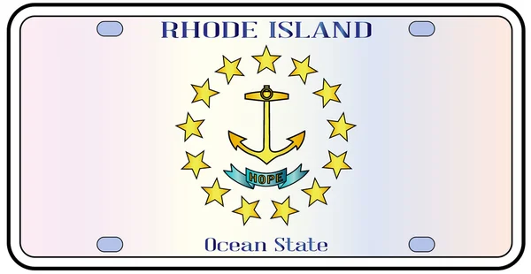 Plaque d'immatriculation Rhode Island Flag — Image vectorielle