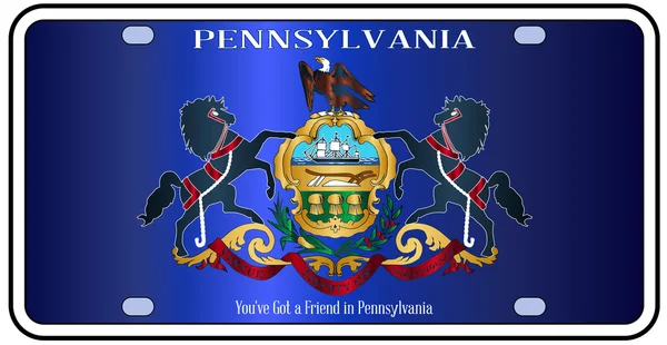 Pennsylvania License Plate Flag — Stock Vector