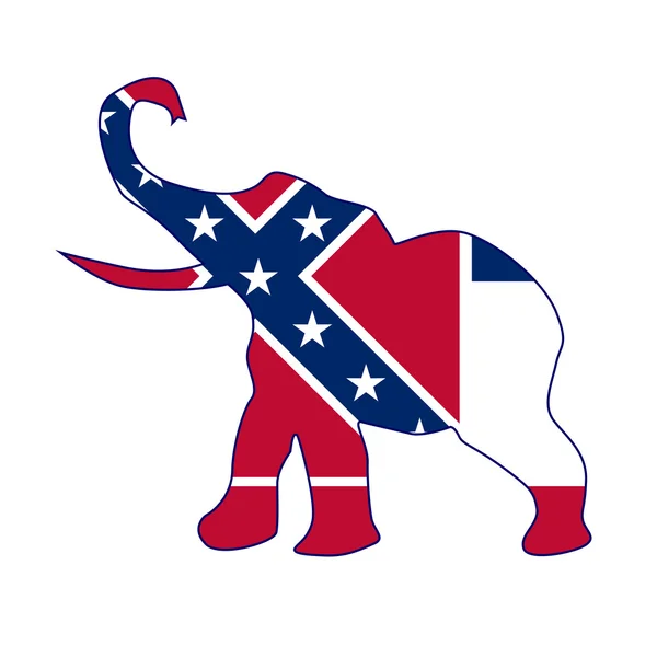 Mississippi Republican Elephant Flag — Stock Vector