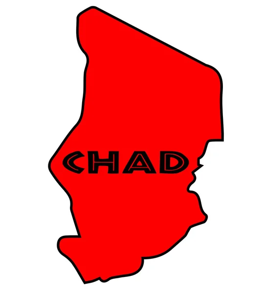Chad sylwetka mapę — Wektor stockowy