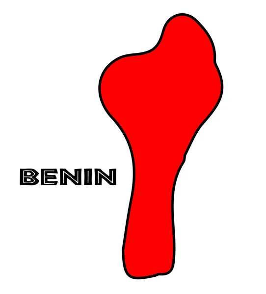 Mappa Benin Silhouette — Vettoriale Stock