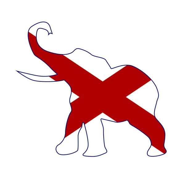 Алабамский республиканский слоновый флаг — стоковый вектор