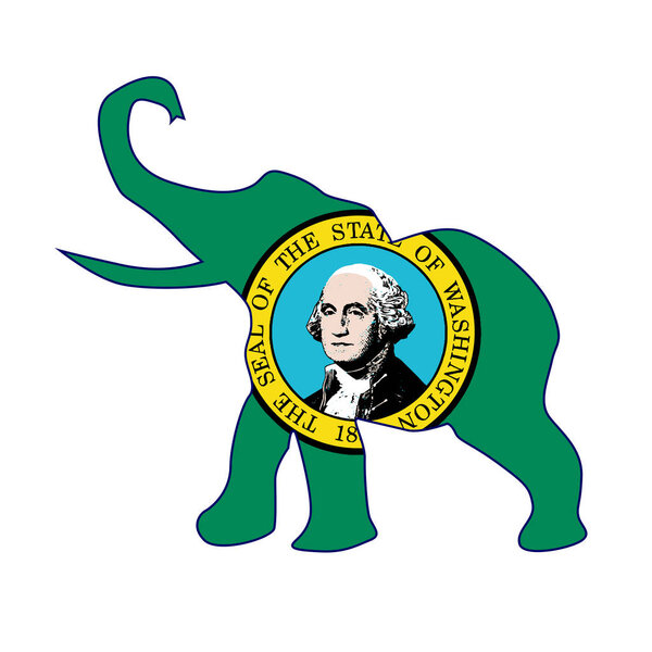 Washington Republican Elephant Flag