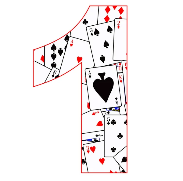 Číslo jedna karet — Stockový vektor
