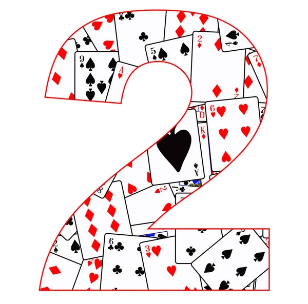 Nummer twee kaarten — Stockvector