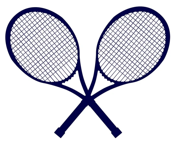 Crossed Rackets Silhouette — Stock Vector