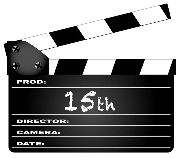 15th Ano Clapperboard — Vetor de Stock