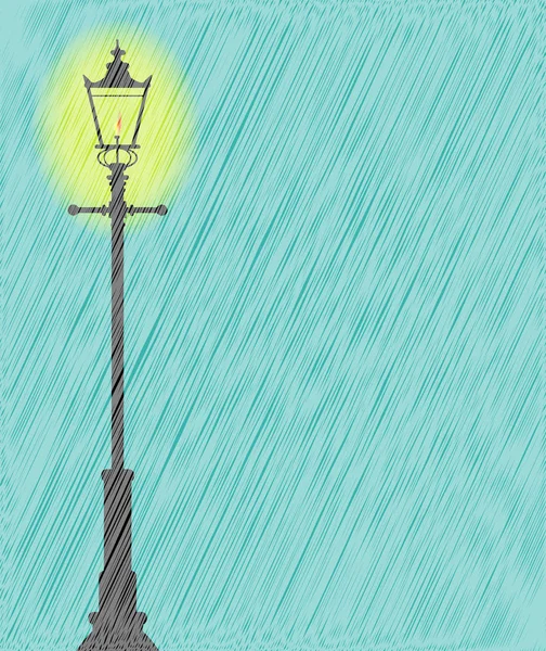在雨中的灯柱 — 图库矢量图片