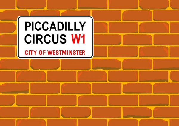 Piccadilly Circus muur — Stockvector