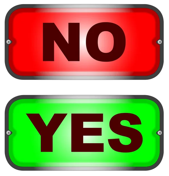 Red and Green Yes No Sign — Stock Vector