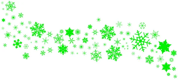 Banner de copo de nieve de Navidad verde — Vector de stock