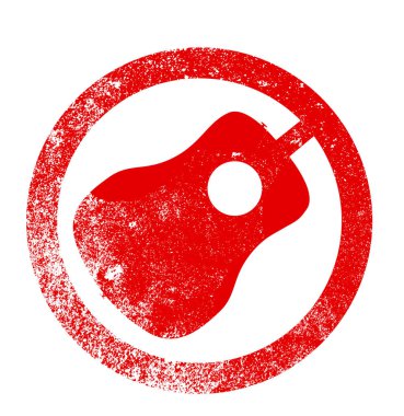 Akustik gitar kırmızı mürekkep damgası