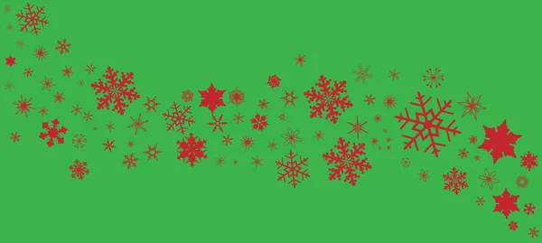 Bannière pailletée de flocon de neige vert — Image vectorielle