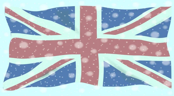 Union Jack Bandeira Flocos de neve — Vetor de Stock