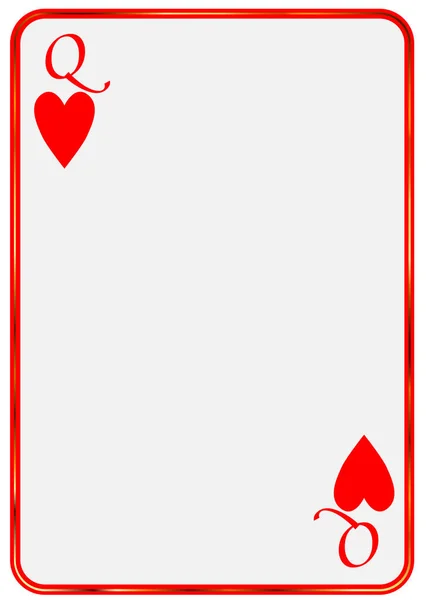 Kártya királynő szív üres — Stock Vector