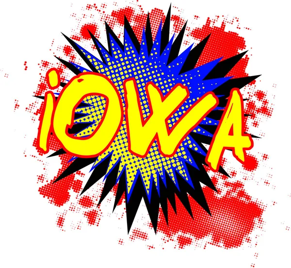 Iowa komik ünlem — Stok Vektör