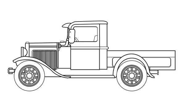 Frühzeitiger Pick-up-Truck-Entwurf — Stockvektor