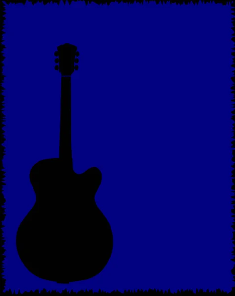 Guitar Blue Background — Stock Vector