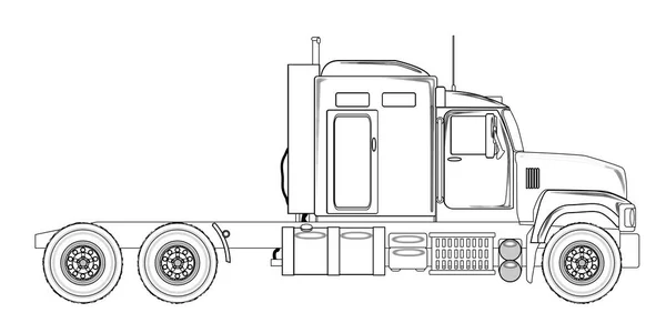 Camion trattore unità Outline — Vettoriale Stock