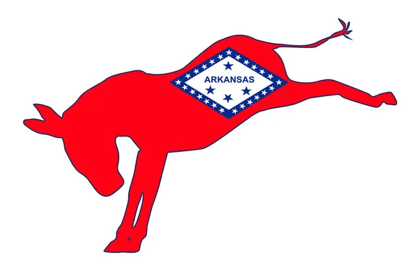 Bandera de burro demócrata de Arkansas — Archivo Imágenes Vectoriales