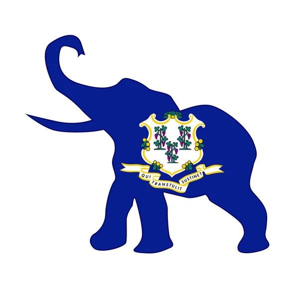 Республиканский слоновый флаг Коннектикута — стоковый вектор