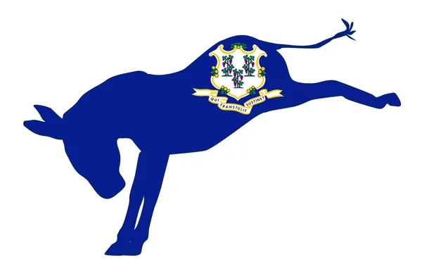 Die demokratische Eselsfahne von Connecticut — Stockvektor