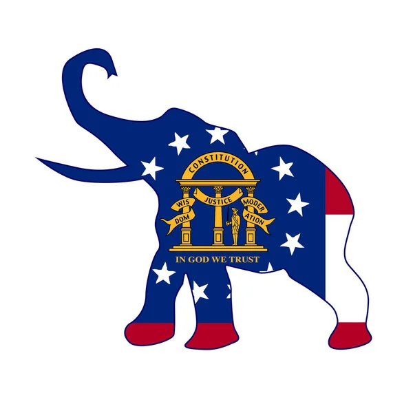 Bandeira do elefante republicano da Geórgia — Vetor de Stock