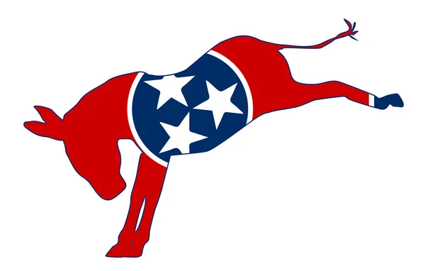 Vlag van Tennessee democraat Donkey — Stockvector