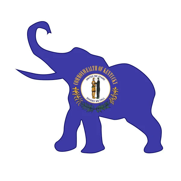Bandiera dell'elefante repubblicano del Kentucky — Vettoriale Stock