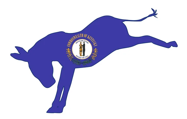 Kentucky demokrat Donkey flagga — Stock vektor