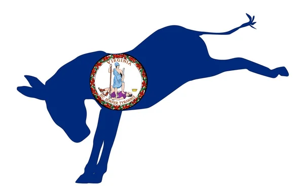 Virginia Democrat Donkey Flag — Stock Vector