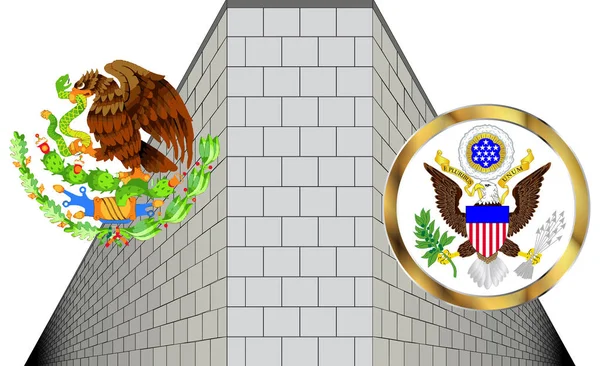 アメリカ合衆国メキシコの壁 — ストックベクタ