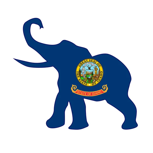 爱达荷州共和党大象旗 — 图库矢量图片