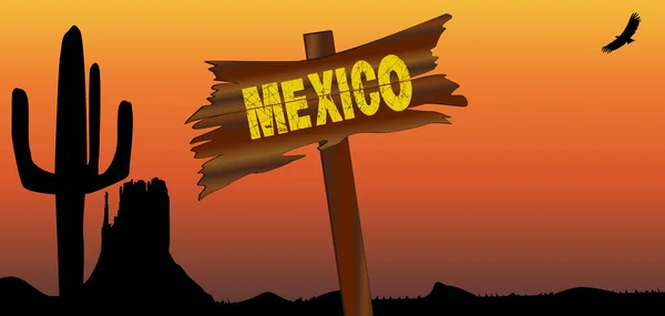 墨西哥边界标志 — 图库矢量图片