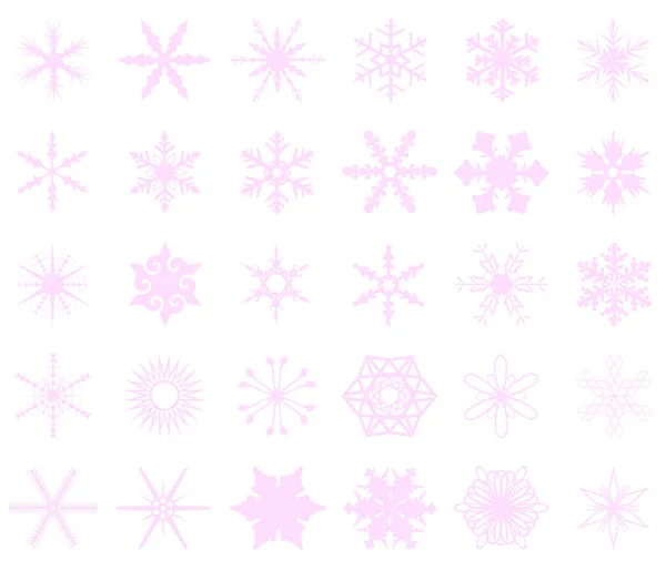 Fondo de copos de nieve rosa — Vector de stock