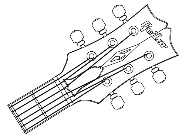 Esquema del cabezal de guitarra — Vector de stock